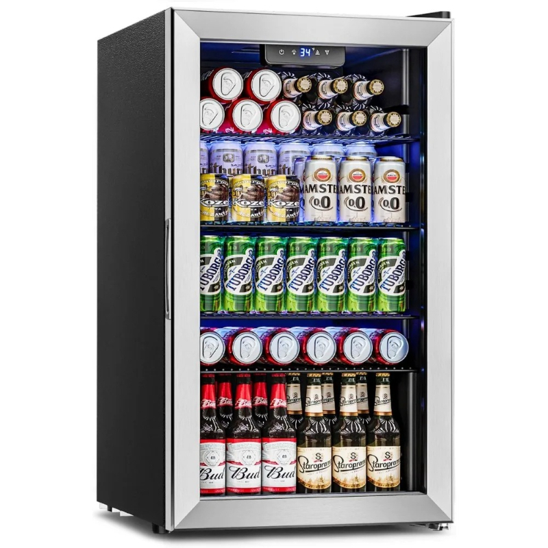 Wine Beer Fridge Small - Getränkekühlschrank - 126 Dosen Mini-Kühlschrank mit