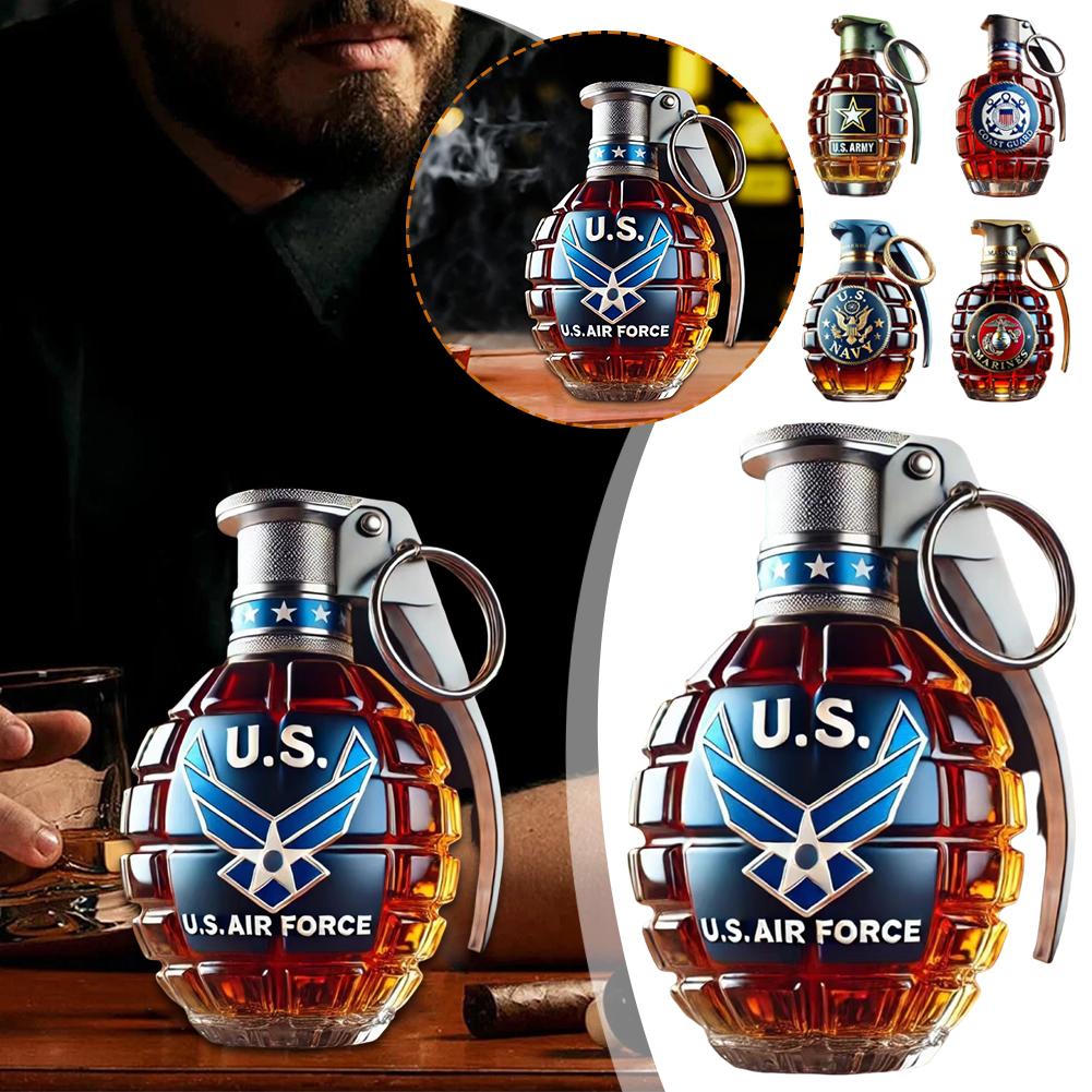 Wine Beer And Spirits - Whiskey-Dekanter-Flasche, Granatform aus Borosilikatglas mit luftdichtem