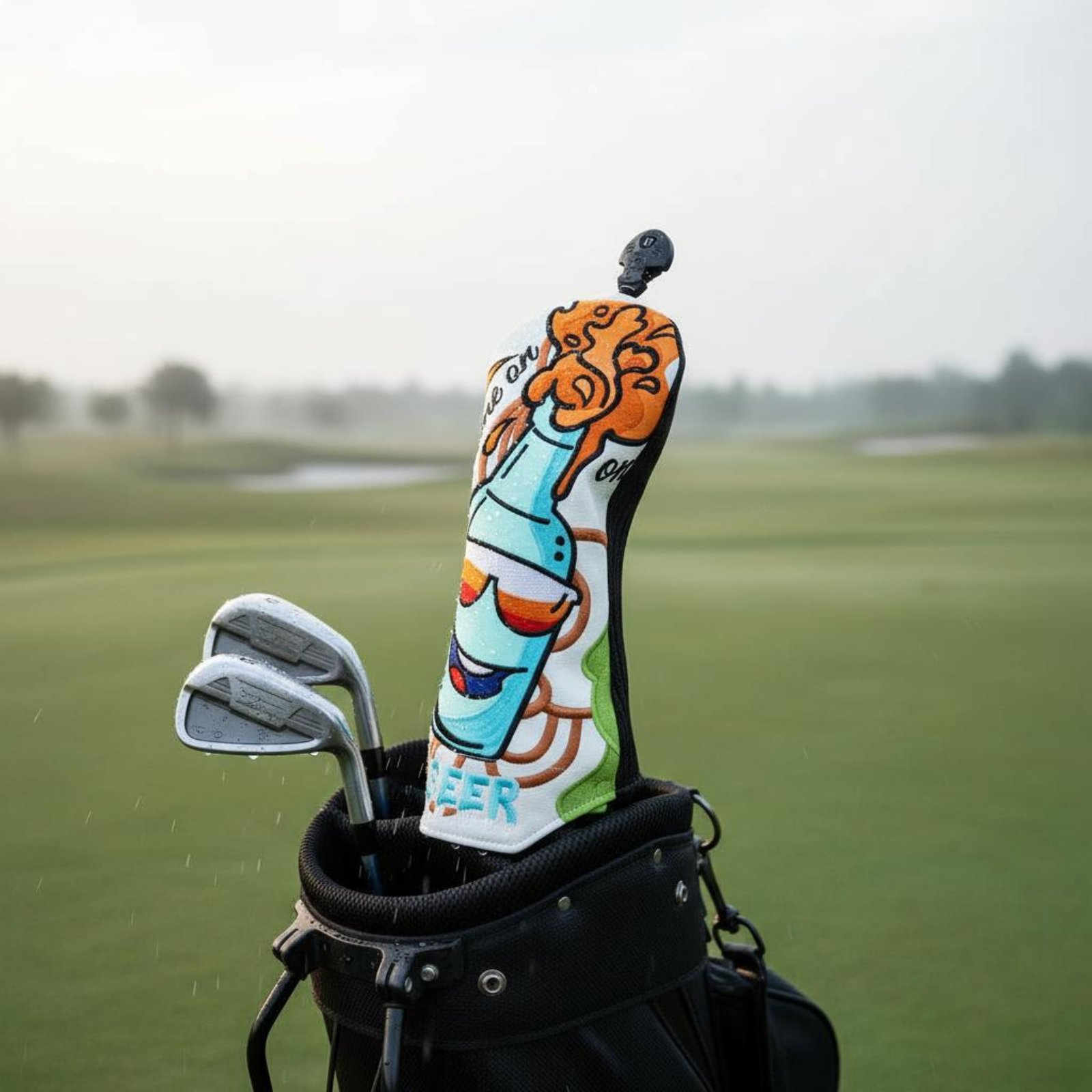 Beer & Wine Jockey Plaza Shopping - Bestickte Sport-Holzcover, langlebige Cartoon-Bierflaschen-Headcovers für Driver-