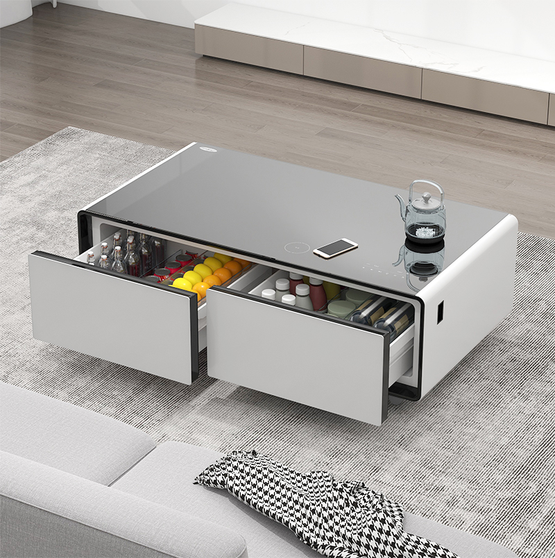 Wine Beer Fridge - Smarter Couchtisch mit Mini-Kühlschrank für Wein,