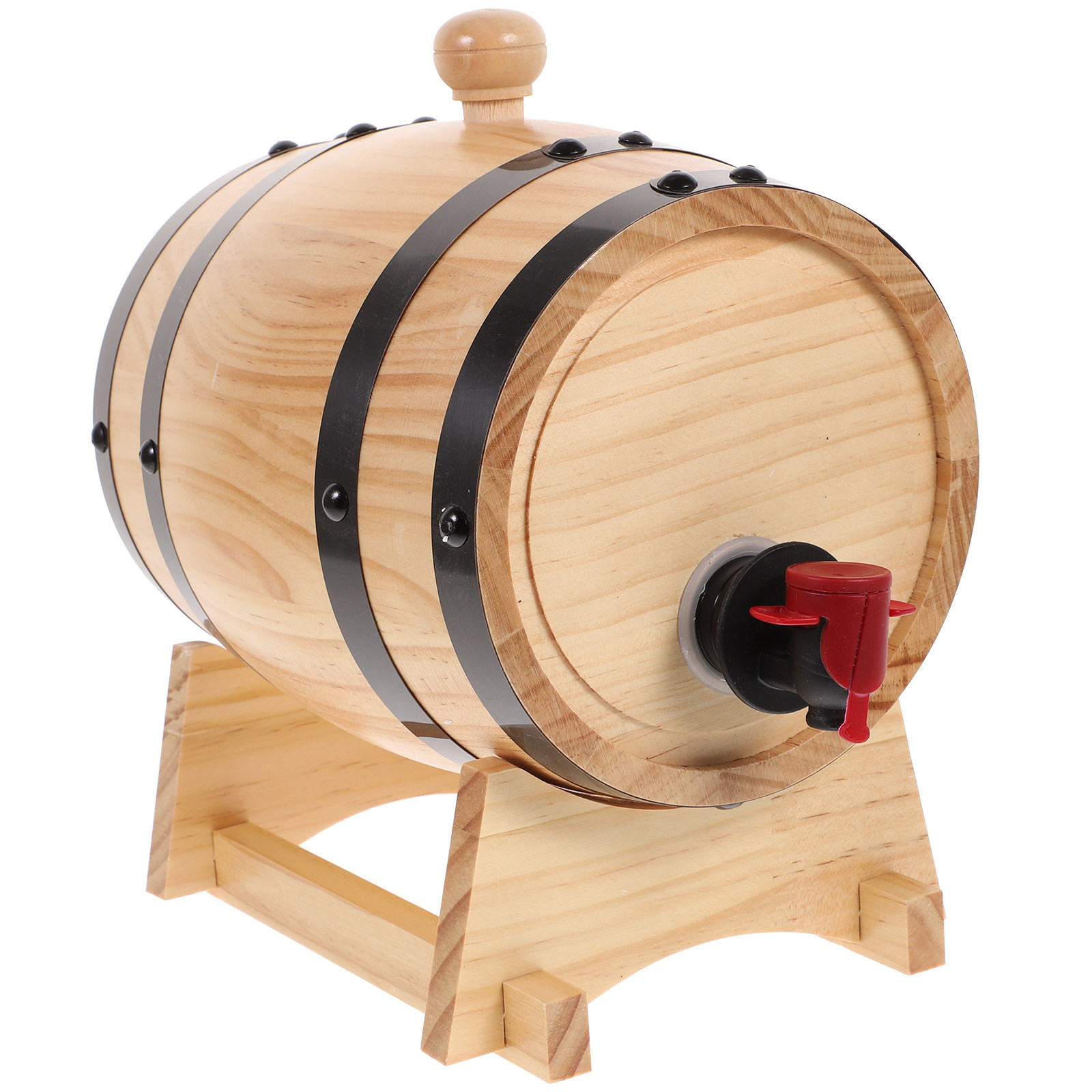 Wine Beer And Spirit - 1 Stück Handgefertigtes Eichen-Weinfass-Set mit Ständer,