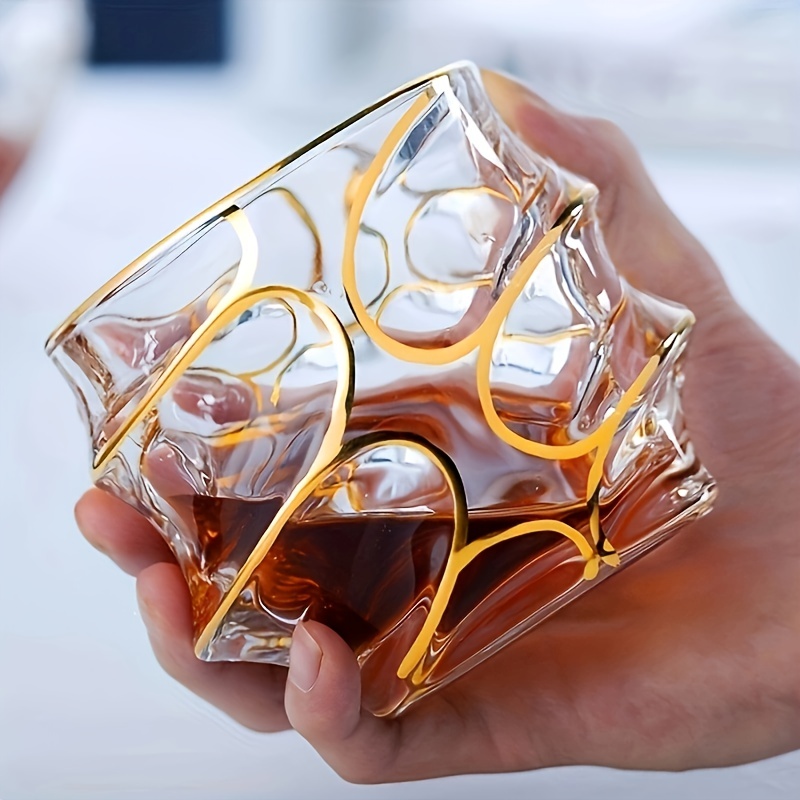 Whisky Beer And Wine - Whiskey-Glas Tumbler mit Goldener Linie, Weingläser,