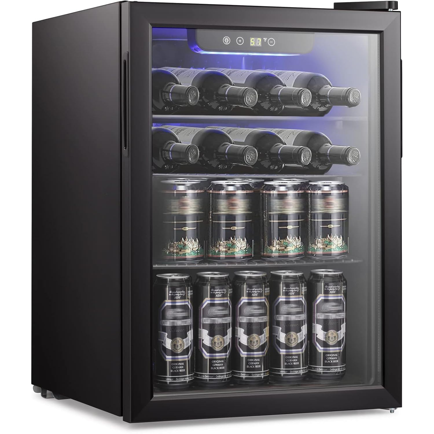Wine Beer Fridge Small - 2,6 Kubikfuß Weinkühler/-schrank, Getränkekühlschrank, kleiner Mini-Weinkeller-Kühlschrank,