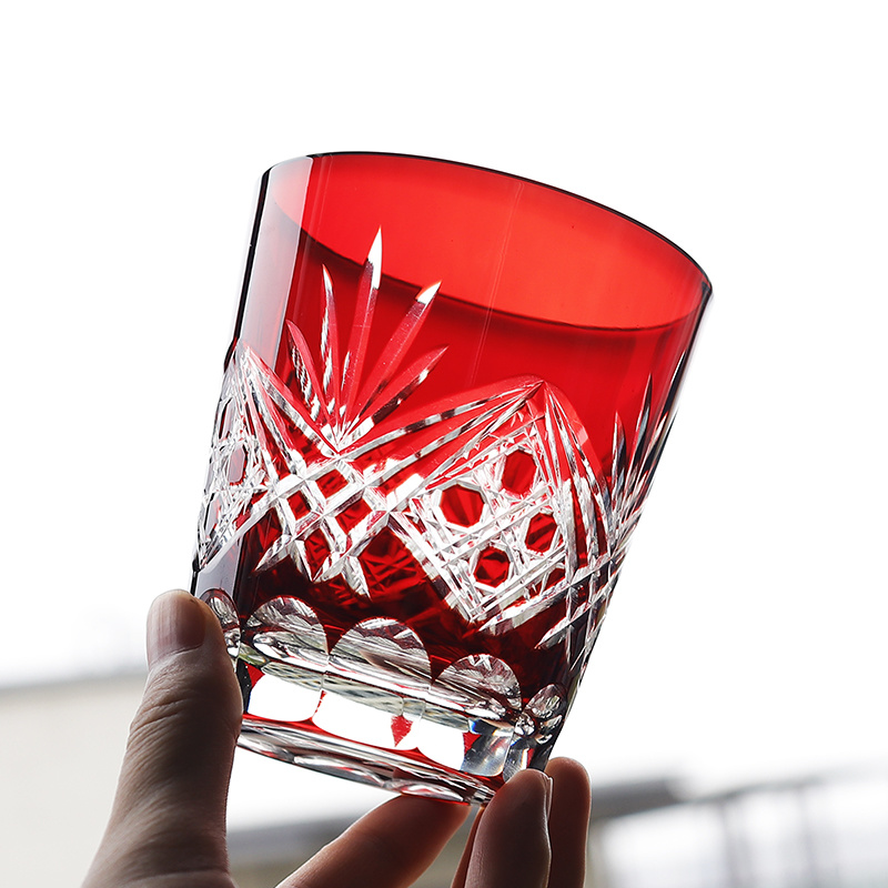 Whisky Beer And Wine - Roter Edo Kristall Whisky Glas japanischen