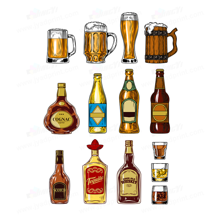 Wine Beer Photo - 12 Stück/Set, Personalisierte Weinflaschen-PVC-Schilder Fotorequisiten Jubel-Requisiten