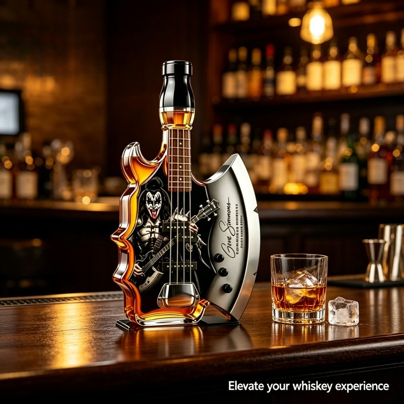Wine Beer And Spirits - Kreativer Gitarrenförmiger Glas-Whiskey-Dekanter Leere Spirituosenflasche Stilvolle