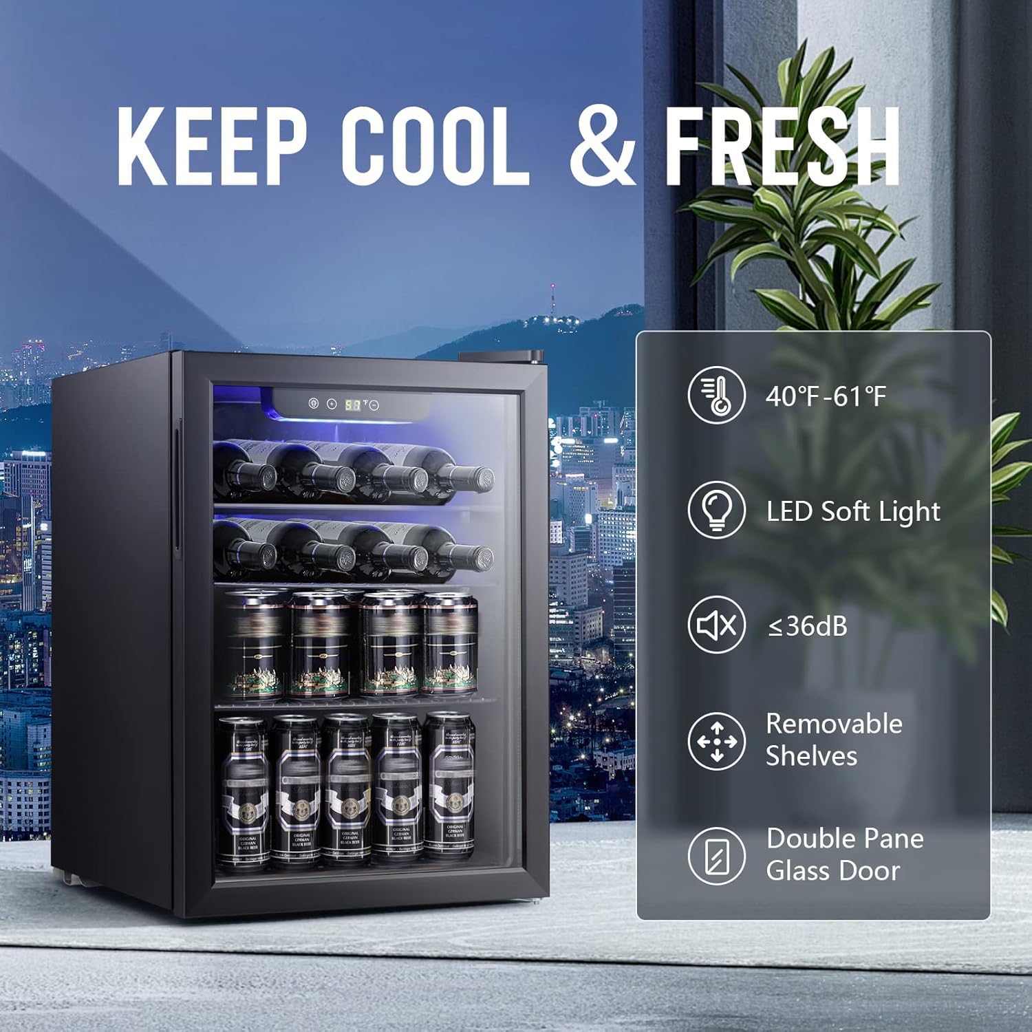 2,6 Kubikfuß Weinkühler/-schra – Wine Beer Fridge Small Bewertung und Preis