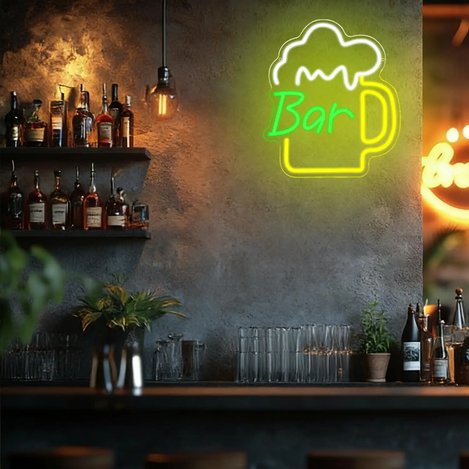 Bier-Bar Neonschild USB Dimmba – Beer & Wine Jockey Plaza Shopping Bewertung und Preis