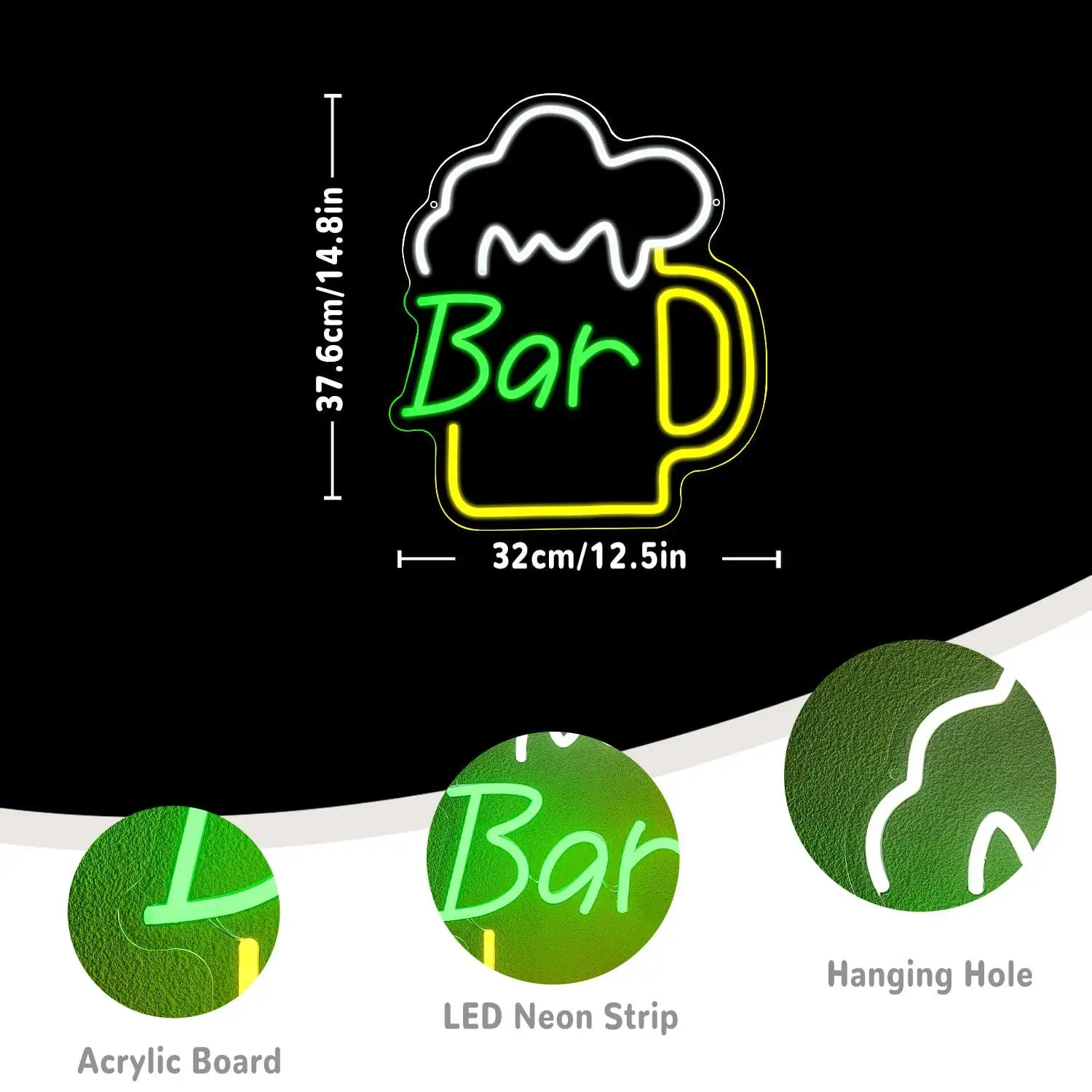 Bier-Bar Neonschild USB Dimmba – Beer & Wine Jockey Plaza Shopping Bewertung und Preis